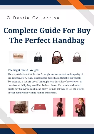 Complete Guide For Buy The Perfect Handbag