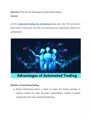 question what are the advantages of automated