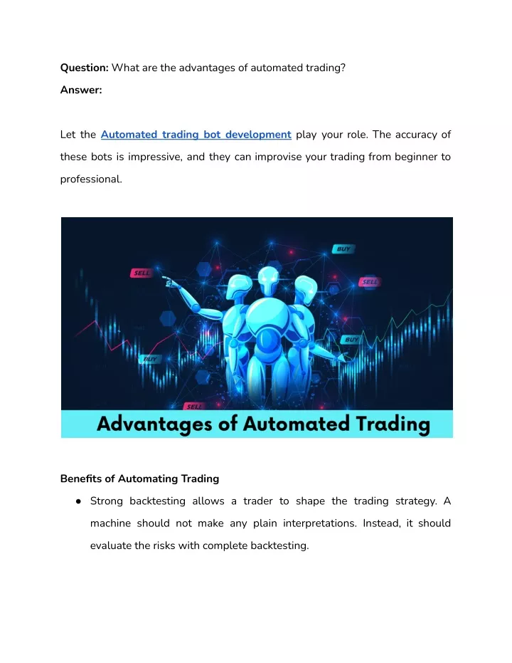 question what are the advantages of automated