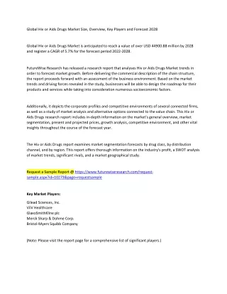 global hiv or aids drugs market size overview