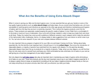 what are the benefits of using extra absorb diaper