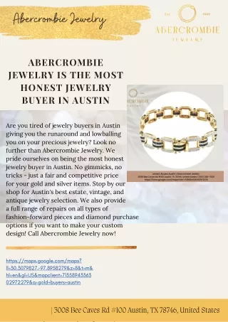 Abercrombie Jewelry Is The Most Honest Jewelry Buyer In Austin