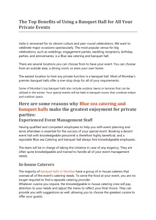 the top benefits of using a banquet hall