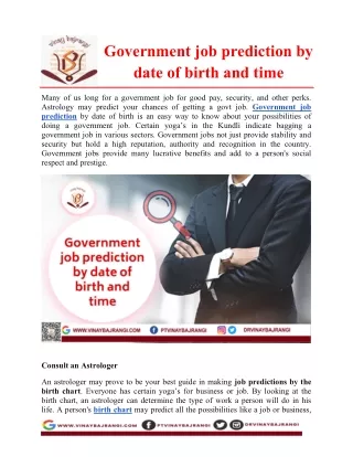 government job prediction by date of birth