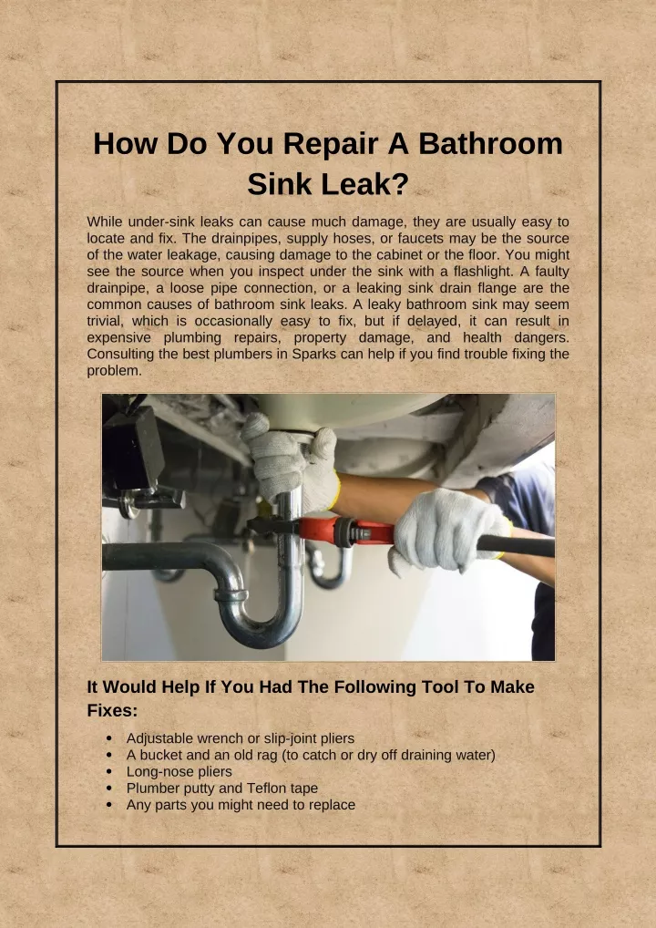 how do you repair a bathroom sink leak