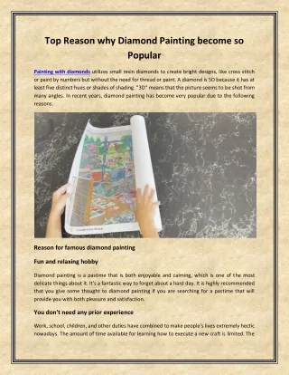 Top reason why diamond painting become so popular