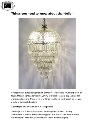 Things you need to know about chandelier