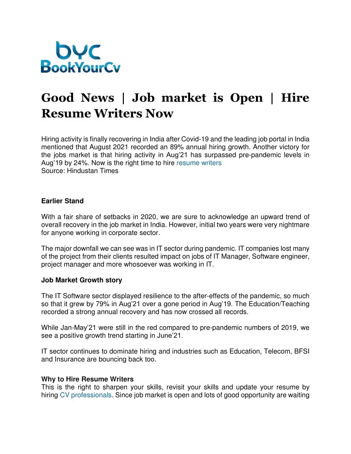 good news job market is open hire resume writers