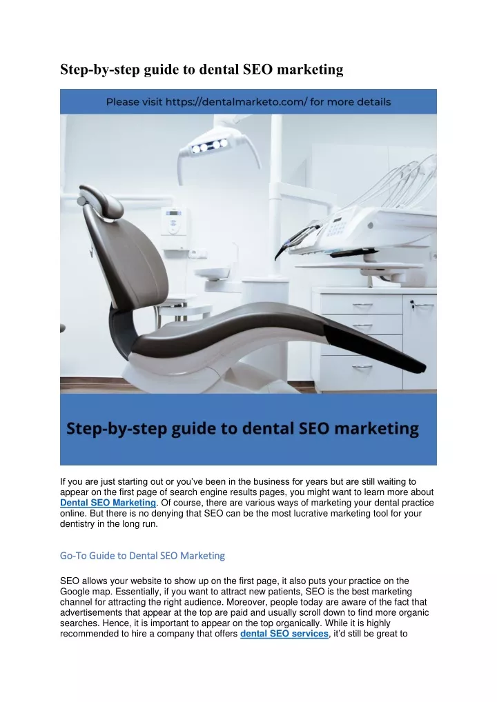 step by step guide to dental seo marketing