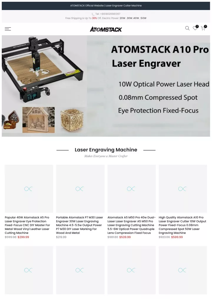 atomstack official website laser engraver cutter