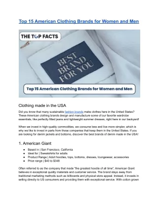 TOP 15 American Clothing Brands for Women and Men