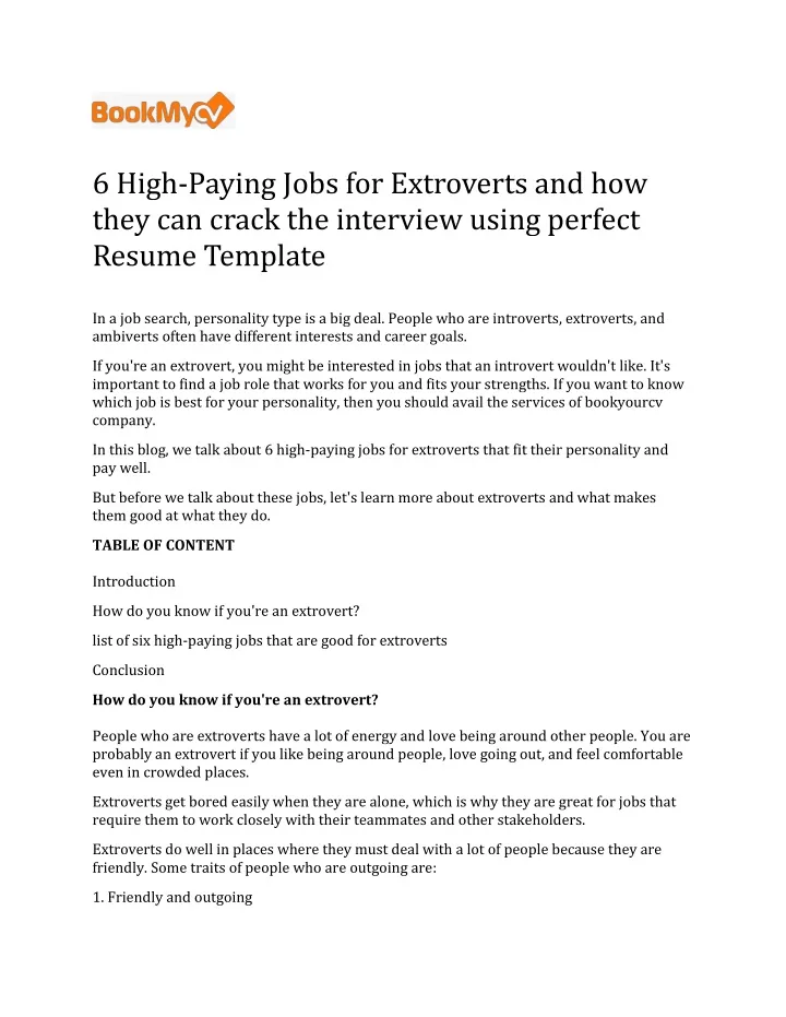 6 high paying jobs for extroverts and how they