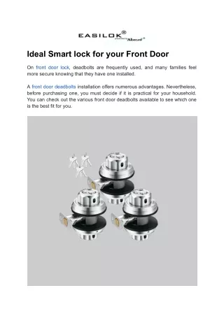 Ideal Smart lock for your Front Door