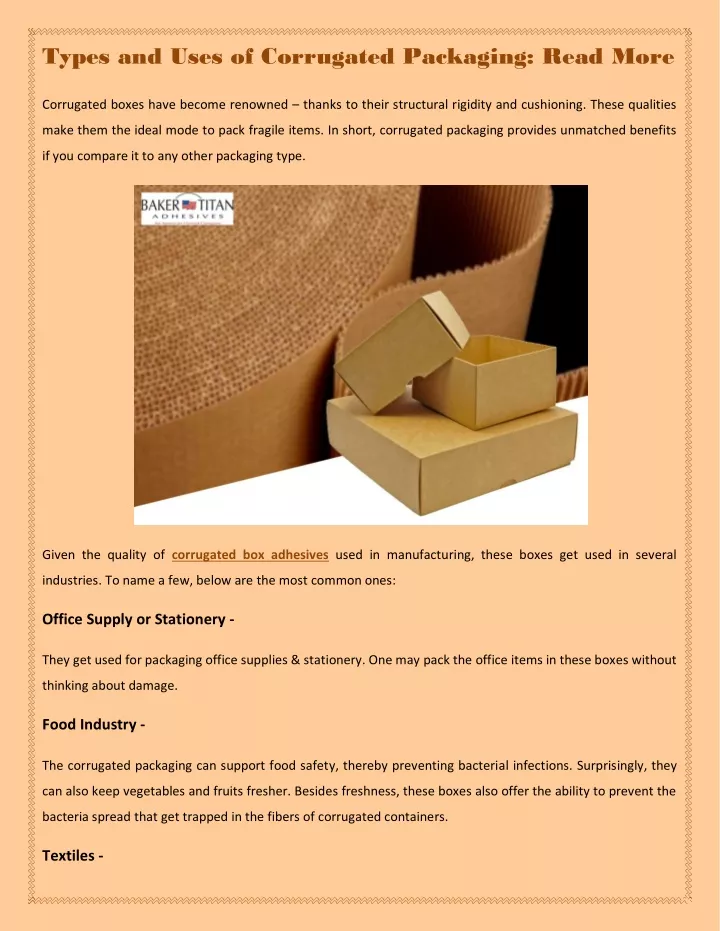 PPT - Types And Uses Of Corrugated Packaging - Read More PowerPoint ...