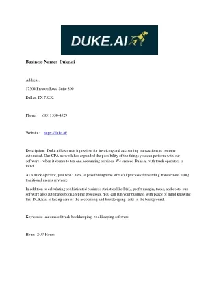 business name duke ai