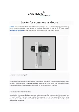 Locks for commercial doors