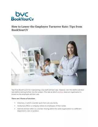 How to Lower the Employee Turnover Rate: Tips from BookYourCV