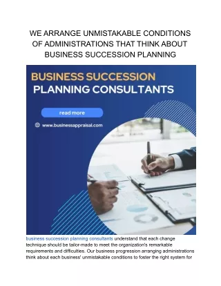 BUSINESS SUCCESSION PLANNING