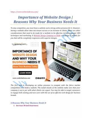 Importance of Website Design | Reasons Why Your Business Needs It