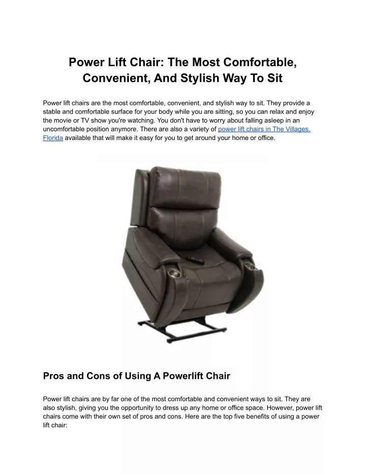 power lift chair the most comfortable convenient