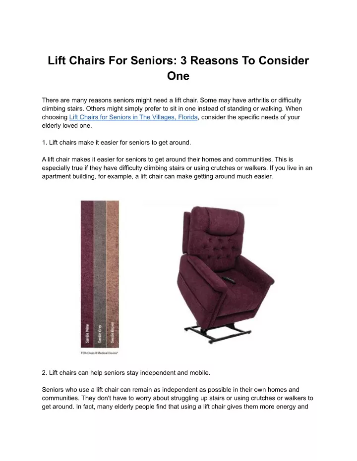 lift chairs for seniors 3 reasons to consider one