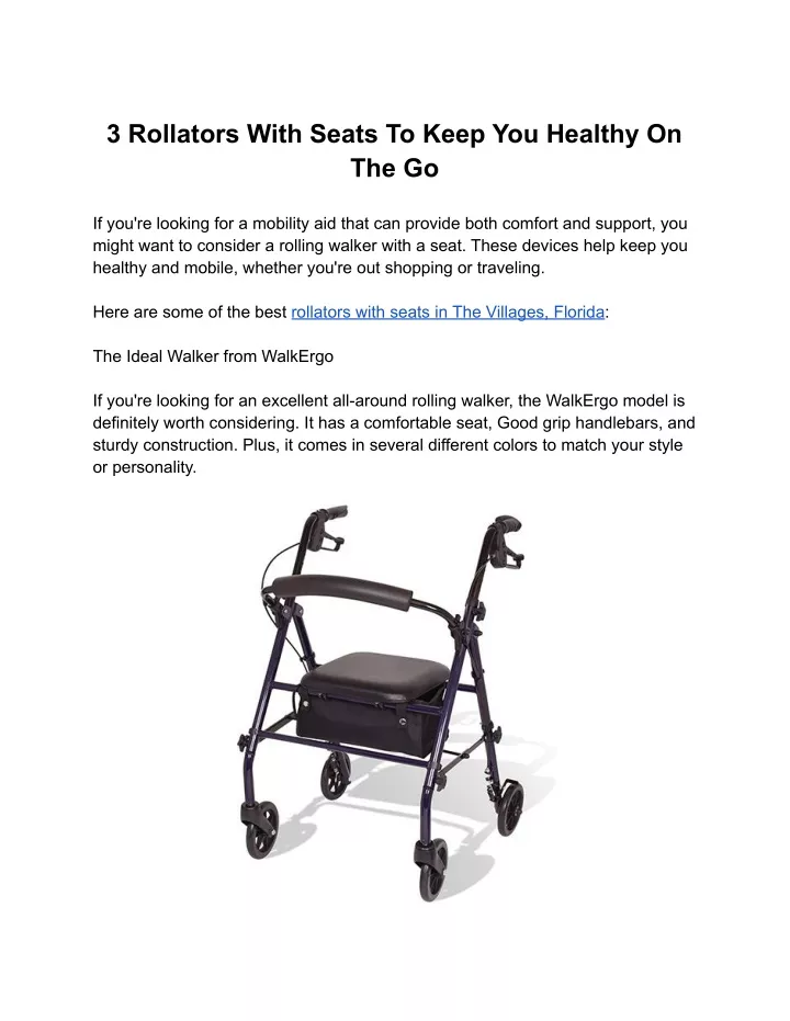 3 rollators with seats to keep you healthy
