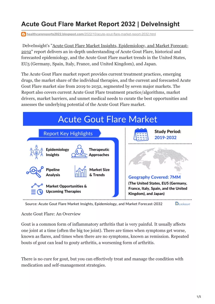 acute gout flare market report 2032 delveinsight