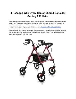 4 reasons why every senior should consider