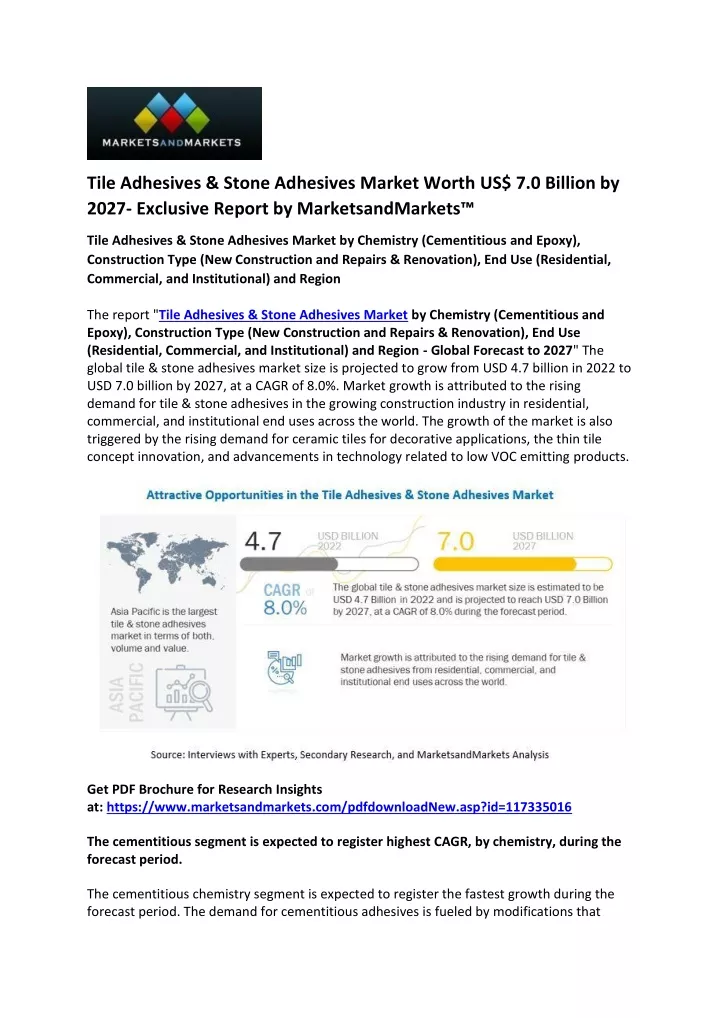 tile adhesives stone adhesives market worth