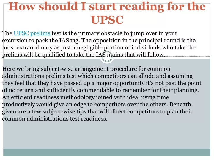 how should i start reading for the upsc