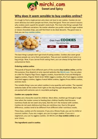 why does it seem sensible to buy cookies online