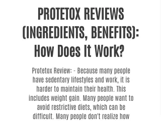 protetox reviews ingredients benefits how does