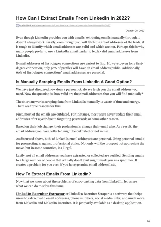 how can i extract emails from linkedin in 2022