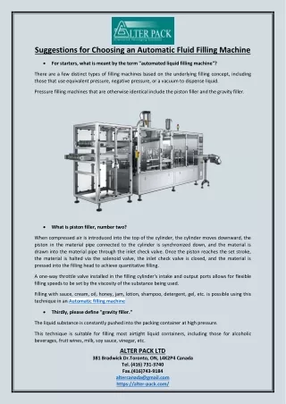 suggestions for choosing an automatic fluid