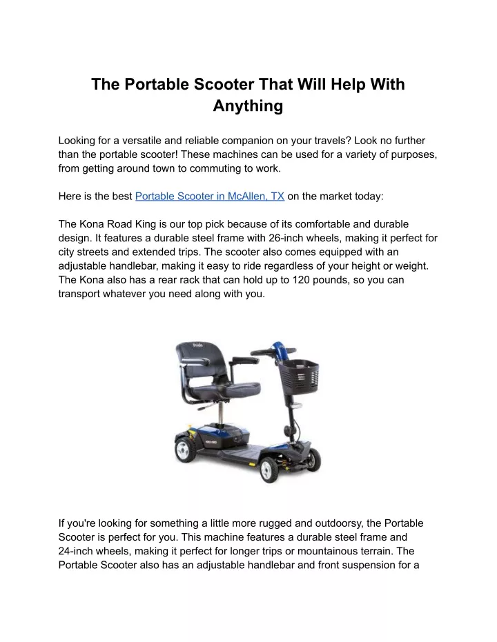 the portable scooter that will help with anything