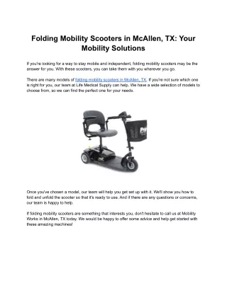 folding mobility scooters in mcallen tx your