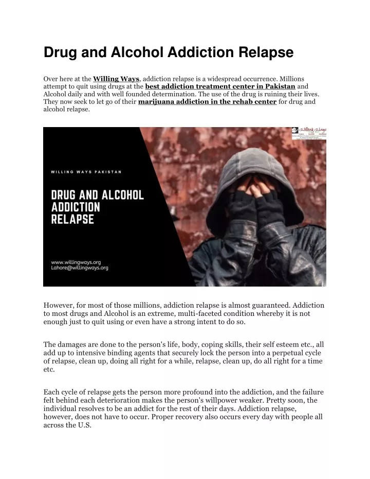 drug and alcohol addiction relapse