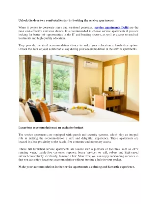 unlock the door to a comfortable stay by booking