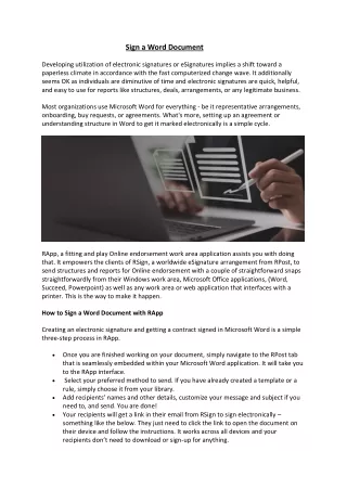 sign a word document