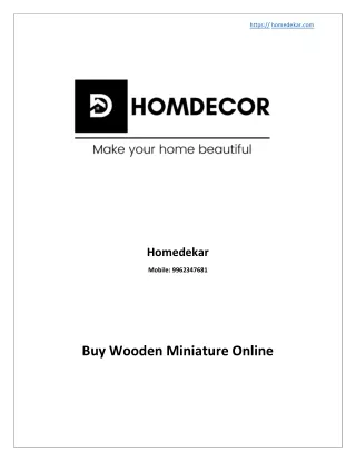 Buy Wooden Miniature Online