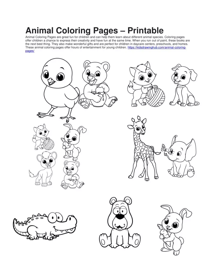animal coloring pages printable animal coloring