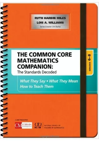 The Common Core Mathematics Companion The Standards Decoded Grades 6 8 What