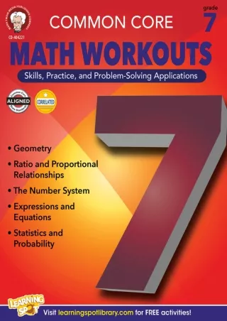 Mark Twain Media  Common Core Math Workouts Workbook  7th Grade 64pgs