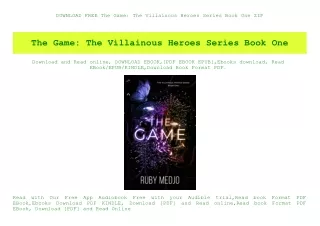 DOWNLOAD FREE The Game The Villainous Heroes Series Book One ZIP