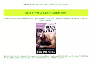 PDF [Download] Black Velvet A Black's Bandits Novel Free Download
