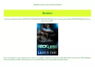 {EBOOK} Reckless Ebook READ ONLINE