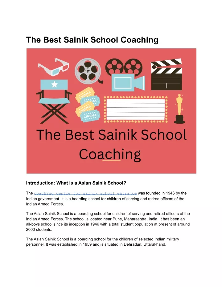 the best sainik school coaching