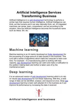 artificial intelligence services transforming