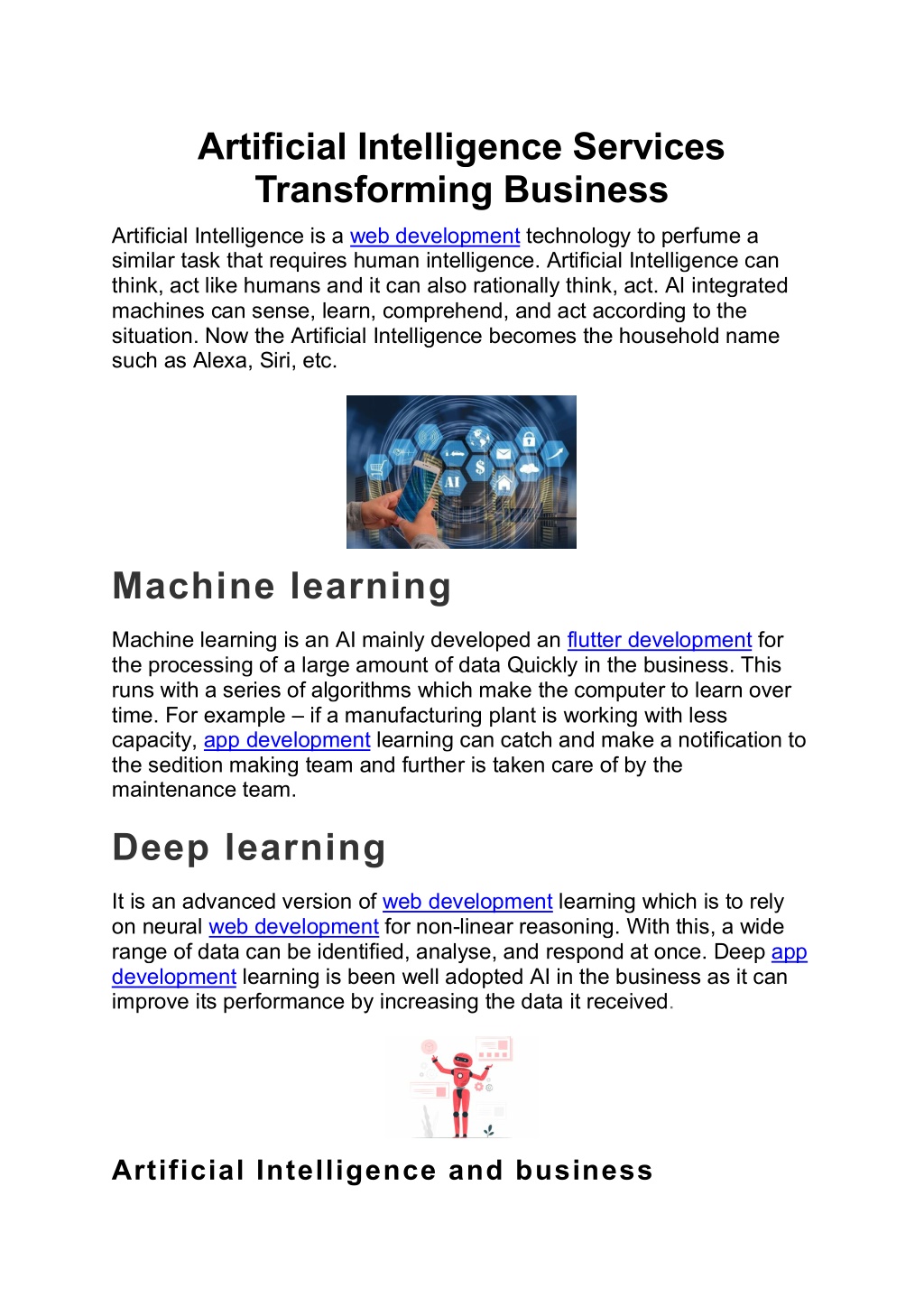 PPT - Artificial Intelligence Services Transforming Business PowerPoint ...
