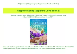 Pdf [download]^^ Sapphire Spring (Sapphire Cove Book 2) {read online}